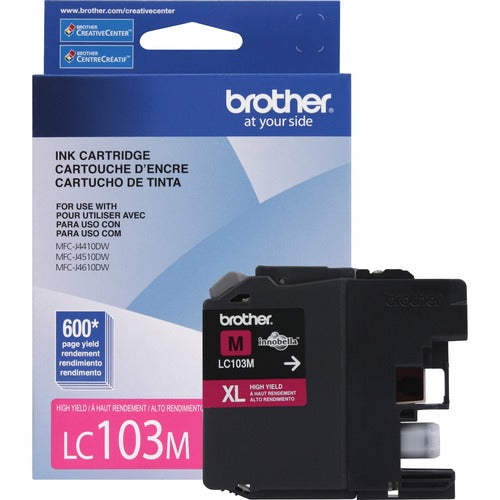 Brother BRTLC103M Innobella LC103M Original High Yield Inkjet Ink Cartridge - Magenta - 1 Each