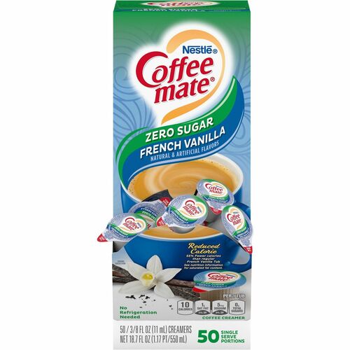 Coffee mate NES91757 Zero-Sugar French Vanilla Nondairy Liquid Creamer Singles