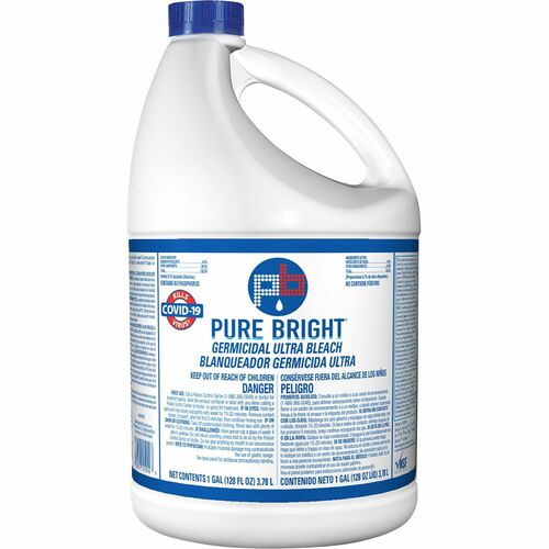 KIK KIK863504 Purebright Germicidal Bleach - Liquid Solution - 1 Gal (128 Fl Oz) - 1 / Each - White