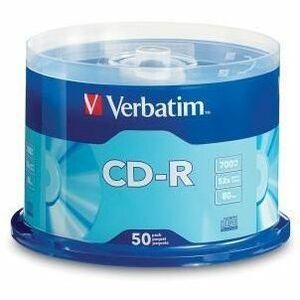 Verbatim VER94691 Cd-R 700Mb 52X With Branded Surface - 50Pk Spindle - 120Mm - Single-Layer Layers - 1.33 Hour Maximum Recording Time