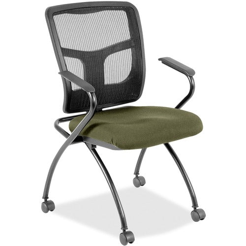 Lorell LLR8437434 Mesh Back Nesting Training/Guest Chairs