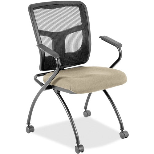 Lorell LLR8437487 Mesh Back Nesting Training/Guest Chairs