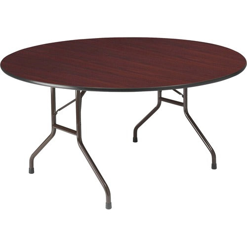 Iceberg ICE55264 Premium Wood Laminate Folding Table - Round Top - 0.75" Table Top Thickness X 60" Table Top Diameter - Mahogany - Steel, Wood