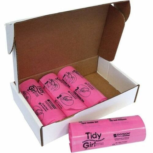 Stout STOTGUF Tidy Girl Feminine Hygiene Disposable Bags - 7.25" Width X 14" Length X 1.20 Mil (30 Micron) Thickness - Pink - Plastic - 600/Box - Sanitary