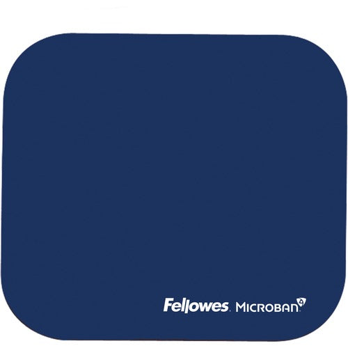 Fellowes FEL5933801 Microban Mouse Pad - 8" X 9" X 0.1" Dimension - Navy - Rubber, Polyester - Wear Resistant, Tear Resistant
