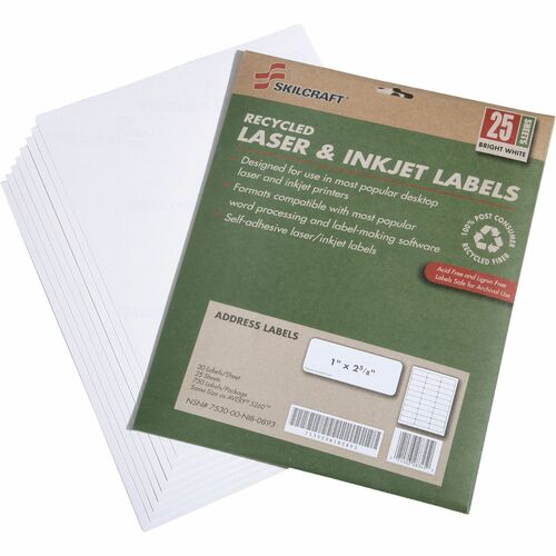 SKILCRAFT® NSN5789292 SKILCRAFT Recycled Address Labels