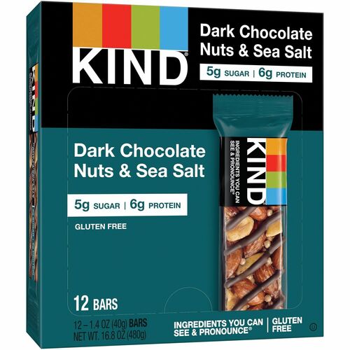 KIND KND17851 Dark Chocolate Nuts & Sea Salt Nut Bars