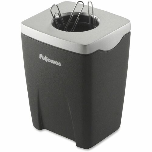 Fellowes FEL8032801 Office Suites Paper Clip Cup - 3.3" X 2.4" X 2.2" - 1 Each - Black, Silver