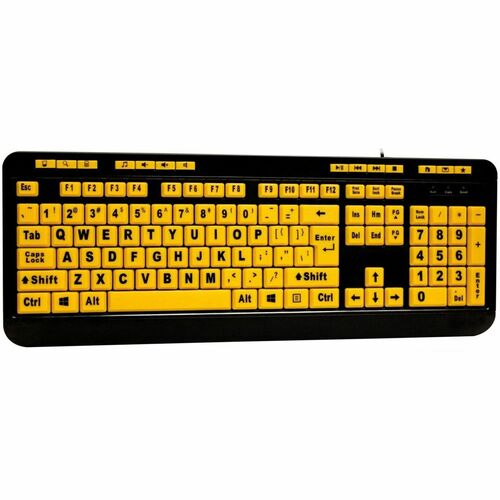 Adesso ADEAKB132UY Luminous 4X Large Print Multimedia Desktop Keyboard