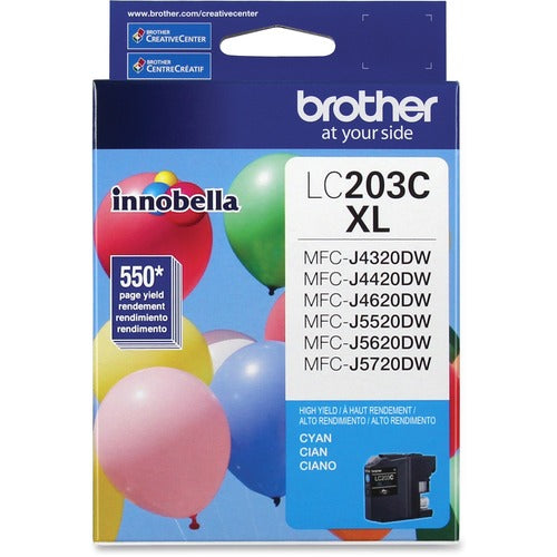 Brother BRTLC203C Innobella LC203C High Yield Inkjet Ink Cartridge - Cyan - 1 Each