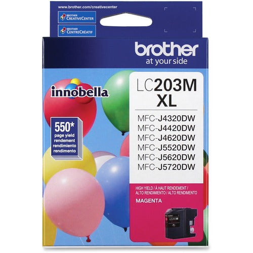 Brother BRTLC203M Innobella LC203M High Yield Inkjet Ink Cartridge - Magenta - 1 Each