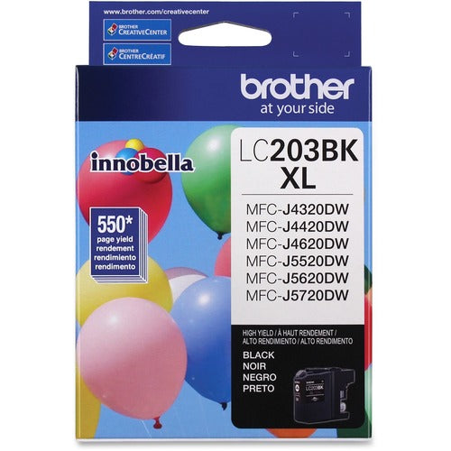 Brother BRTLC203BK Innobella LC203BK High Yield Inkjet Ink Cartridge - Black - 1 Each