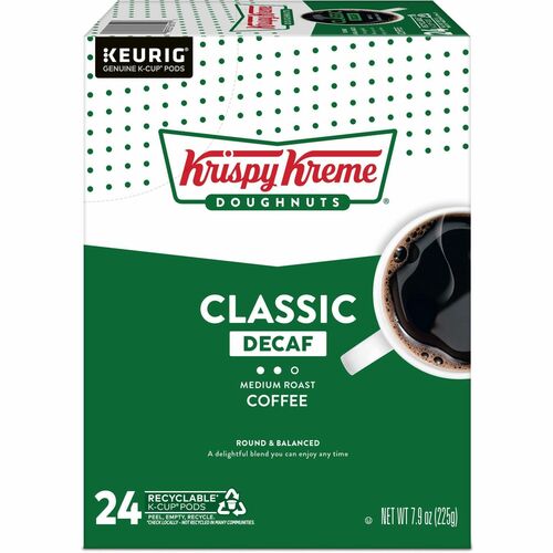 Krispy Kreme GMT6111 K-Cup, Pod Classic Decaf Coffee, Keurig Single Serve K-Cup Pods, 24 Count