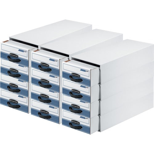 Bankers Box FEL00306CT Fellowes Steel Plus Storage Drawers-Internal Dimensions:9.25" Width X 23.25" Depth X 5.63" Height-External Dimensions:10.5" Width X 25.3" Depth X 6.5" Height-Medium Duty-Stackable-Steel,Plastic-Blue,White-Recycled