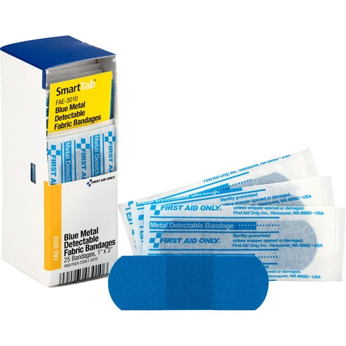 First Aid Only FAOFAE3010 Visible Metal Detectable Bandages