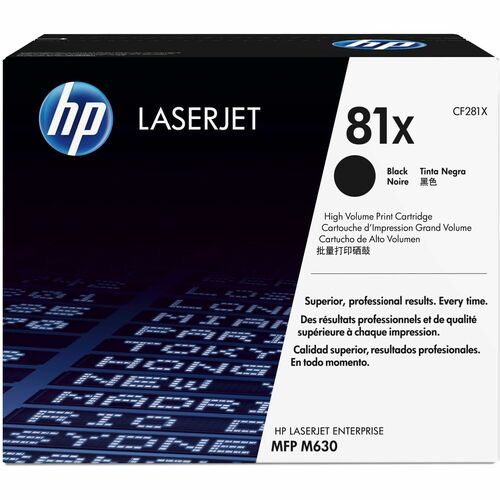 HP HEWCF281X 81X (CF281X) Original High Yield Laser Toner Cartridge - Single Pack - Black - 1 Each