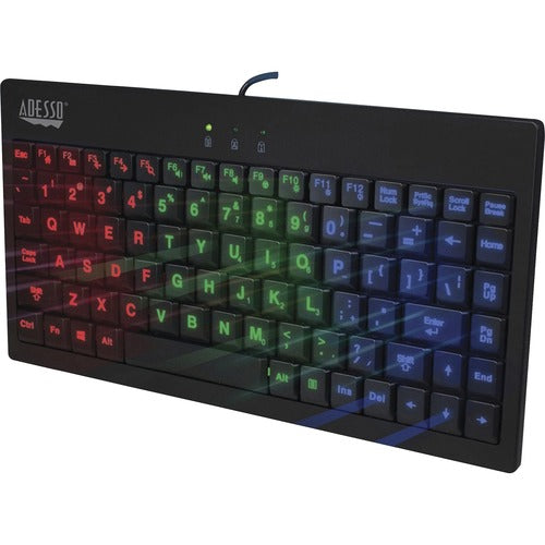 Adesso ADEAKB110EB 3-Color Illuminated Mini Keyboard