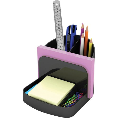 Deflecto DEF38904 Desk Caddy Organizer - 5" Height X 5.4" Width X 6.8" Depth - Desktop, Shelf - Recycled - Black - Plastic - 1Each