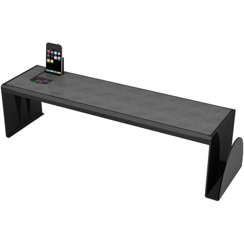 Deflecto DEF39404 Heavy Duty Desk Shelf - 6.8" Height X 25.6" Width X 7" Depth - Desktop - Recycled - Black - Plastic - 1Each