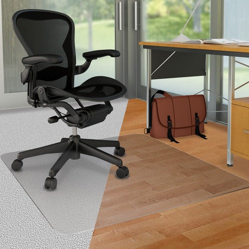 Deflecto DEFCM23232DUO Duomat Carpet/Hard Floor Chairmat - Carpet, Hard Floor - 53" Length X 45" Width - Lip Size 25" Length X 12" Width - Rectangle - Classic - Clear