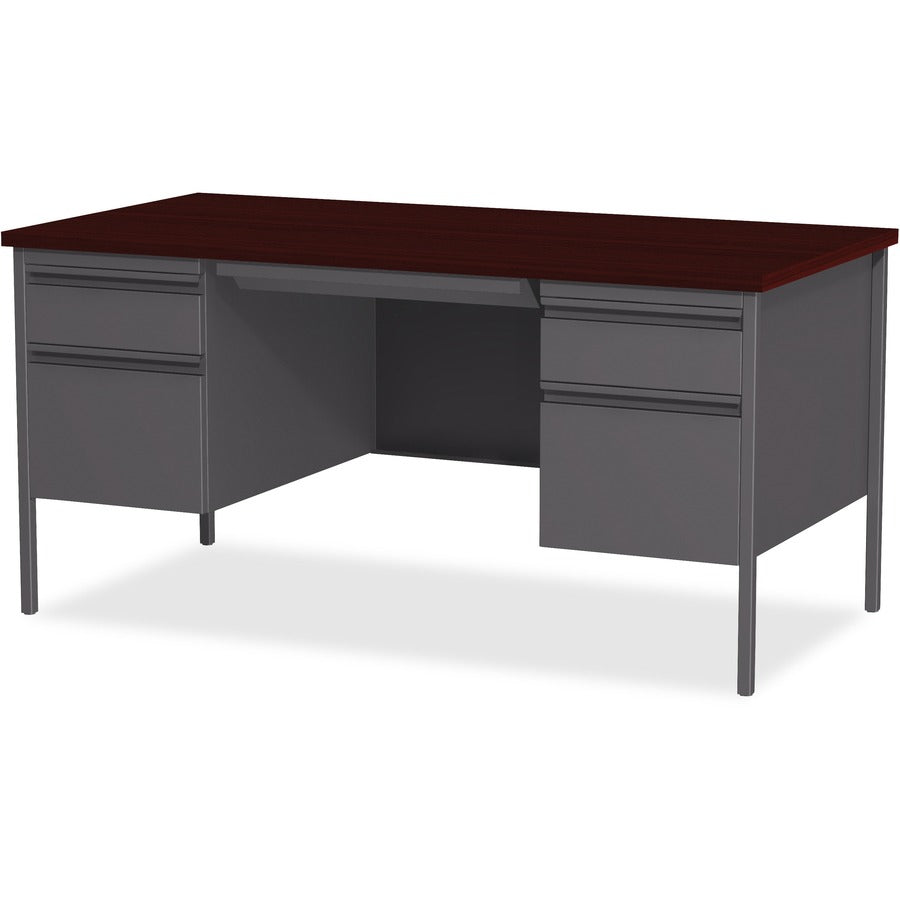 Lorell LLR60928 Fortress Series Double-Pedestal Desk