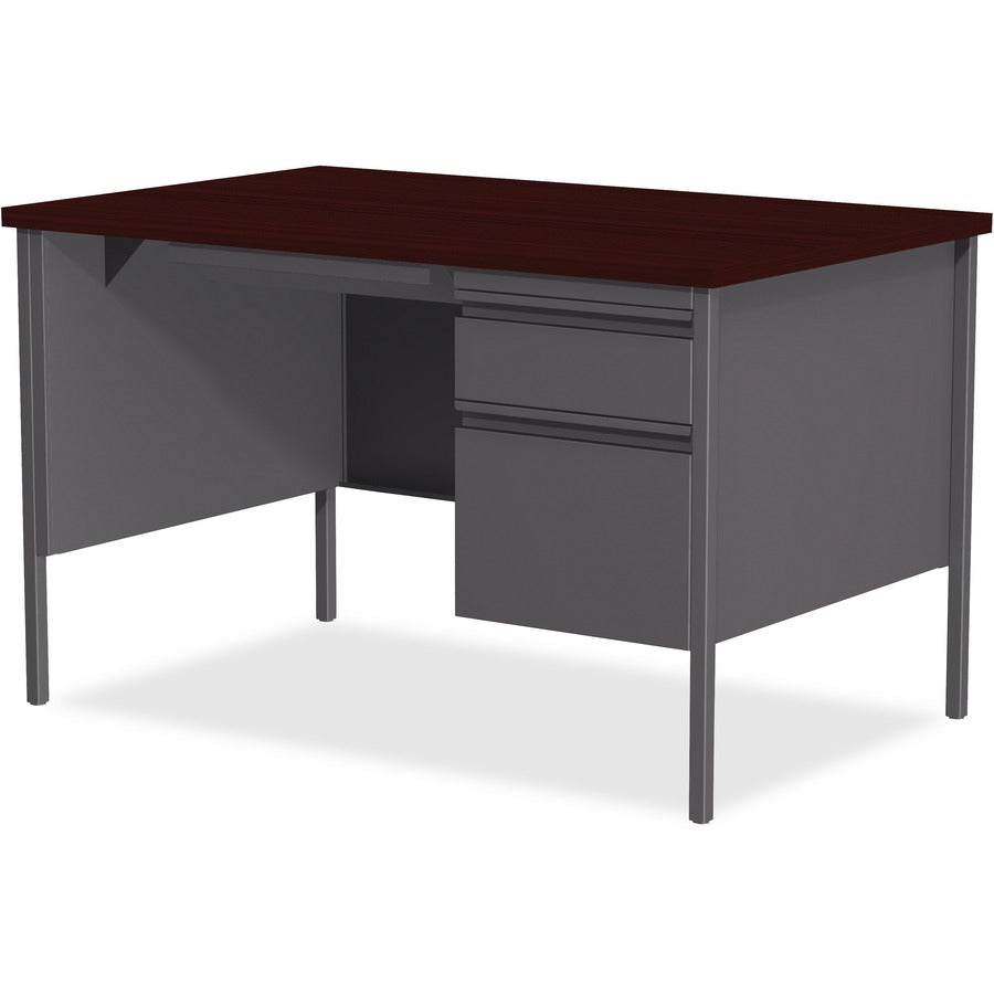 Lorell LLR66903 Fortress Series 48" Right Single-Pedestal Desk