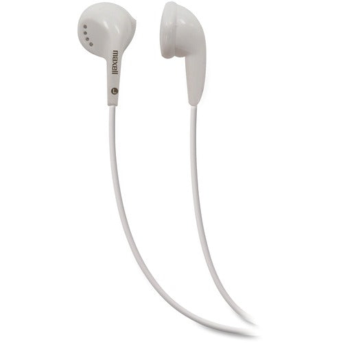 Maxell MAX190599 Eb-95 White Earbuds - Stereo - White - Wired - Earbud - Binaural - Outer-Ear