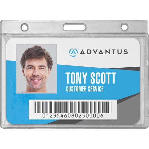 Advantus AVT76075 Frosted Horizontal Rigid ID Holder