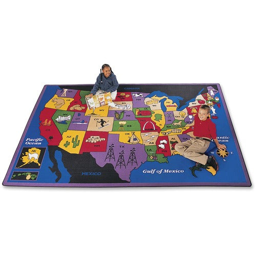 Carpets for Kids® CPT1401 Premium Discover America U.S. Map Area Rug
