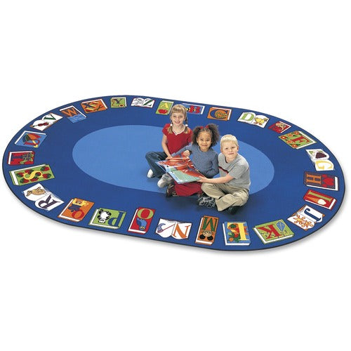 Carpets for Kids® CPT2616 Premium Reading By The Book Oval Area Rug