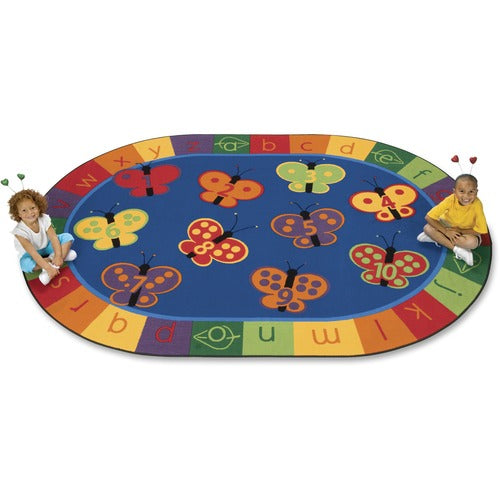 Carpets for Kids® CPT3506 KIDSoft™ 123 ABC Butterfly Fun Oval Rug