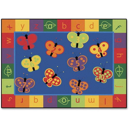 Carpets for Kids® CPT3513 KIDSoft™ 123 ABC Butterfly Fun Rectangle Rug