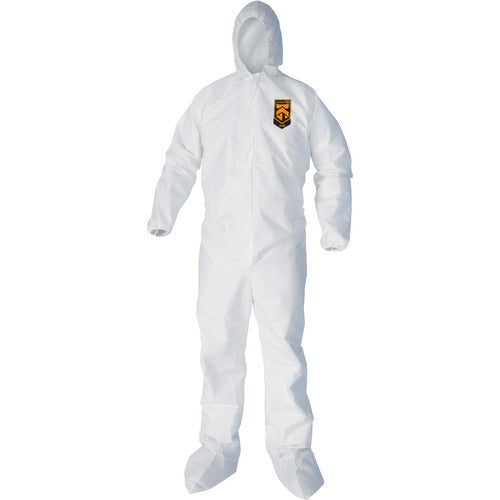 Kleenguard KCC44332 A40 Coveralls - Zipper Front, Elastic Wrists, Ankles, Hood & Boots