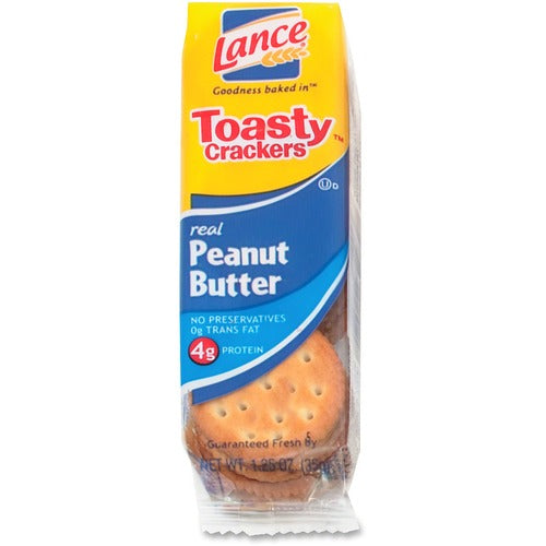 Lance LNESN40654 Toasty Peanut Butter Cracker Sandwiches Packs