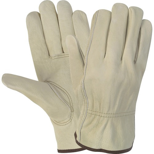 MCR Safety MCSCRW3215L Durable Cowhide Leather Work Gloves