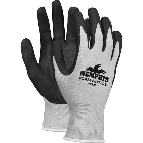 Memphis MCSCRW9673L 13-Gauge Foam Coated Palm Protective Gloves
