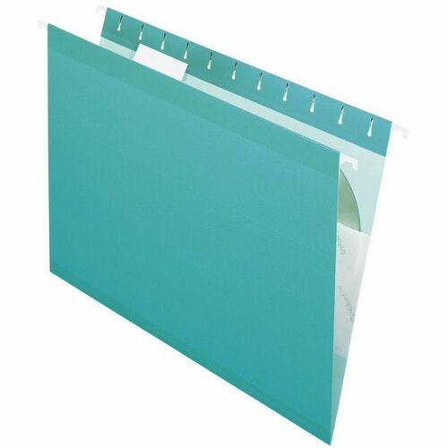 Pendaflex PFX415215AQU 1/5 Tab Cut Letter Recycled Hanging Folder