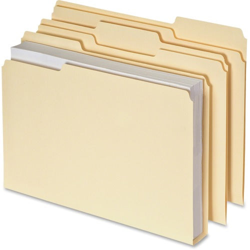 Pendaflex PFX54459 Double Stuff 1/3 Tab Cut Letter Recycled Top Tab File Folder