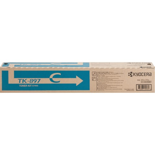 Kyocera KYOTK897C Original Laser Toner Cartridge - Cyan - 1 Each