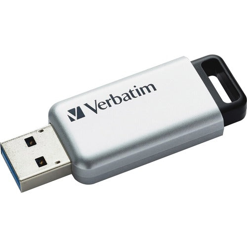 Verbatim VER98666 64Gb Store 'N' Go Secure Pro Usb 3.0 Flash Drive With Aes 256 Hardware Encryption - Silver - 64 Gb