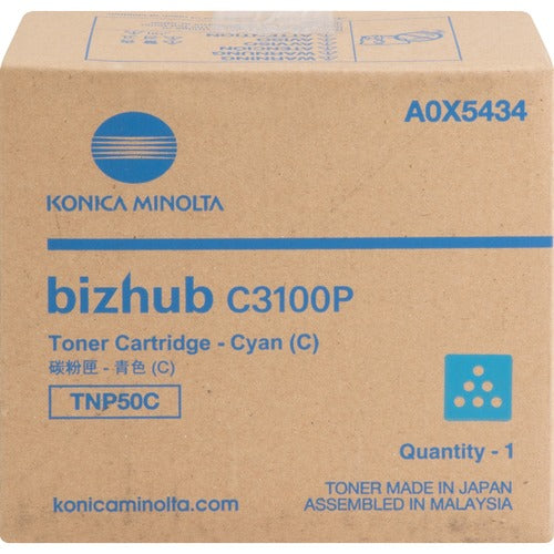 Konica Minolta KNMA0X5434 TNP50C Original Laser Toner Cartridge - Cyan - 1 Each