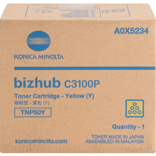 Konica Minolta KNMA0X5234 TNP50Y Original Laser Toner Cartridge - Yellow - 1 Each