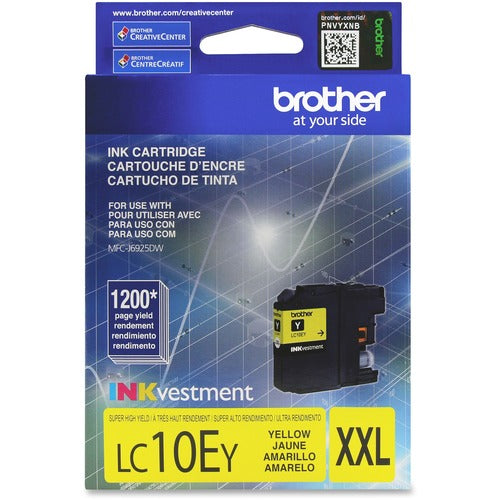 Brother BRTLC10EY LC-10EY Original Inkjet Ink Cartridge - Yellow - 1 Each