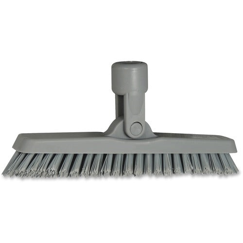 Unger UNGCB20G Smartcolor Swivel Corner Brush - 8.60" Length Bristles - 10 / Each - Polypropylene, Polyethylene Terephthalate (Pet) - Neutral Gray