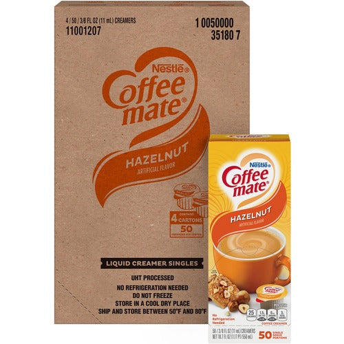 Coffee mate NES35180CT Hazelnut Nondairy Liquid Creamer Singles