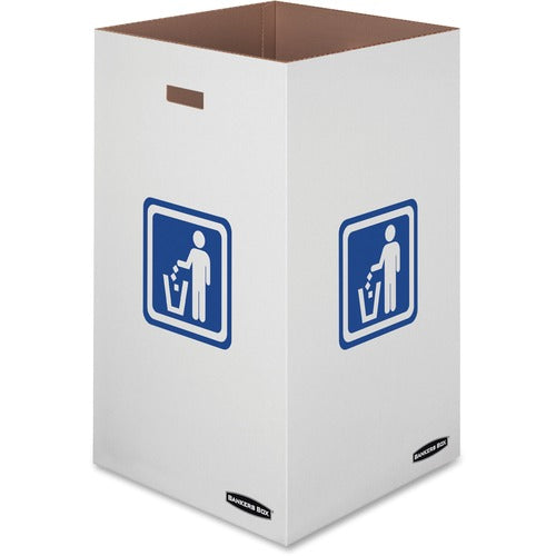 Bankers Box FEL7320101 Medium 42 Gallon Bin, 30"H X 18"W X 18"D - Internal Dimensions: 18" Width X 18" Depth X 30" Height - External Dimensions: 18.4" Width X 18.4" Depth X 30.4" Height - 42 Gal - Corrugated Paper - White - Recycled - 10 / Carton