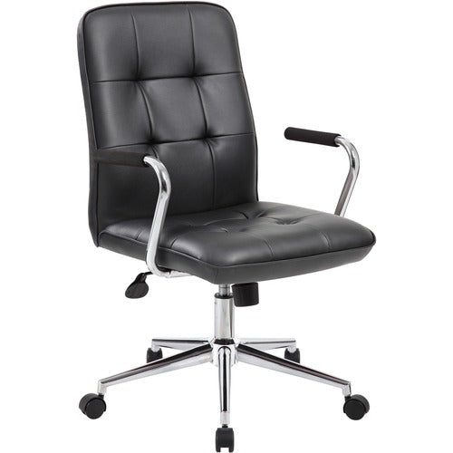 Boss BOPB331BK Modern Office Chair with Chrome Arms