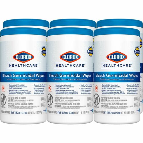 Clorox Healthcare CLO30577CT Bleach Germicidal Wipes