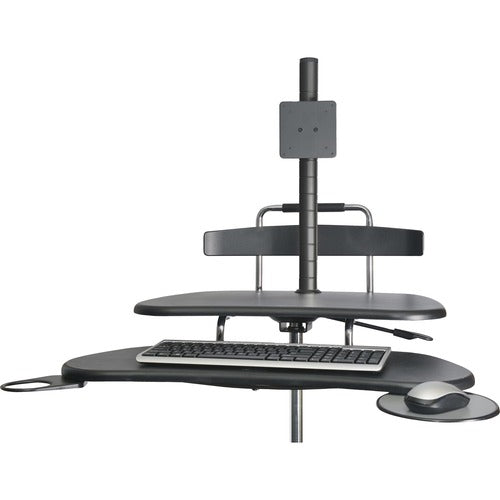 Kantek KTKSTS240 Mobile Height-Adjustable Sit-Stand Workstation With Keyboard Tray