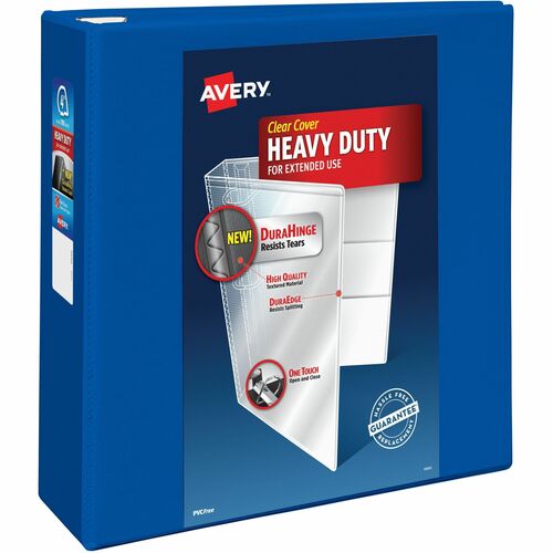 Avery® AVE79814 One Touch Ezd Heavy-Duty Binder - 4" Binder Capacity - Letter - 8 1/2" X 11" Sheet Size - Ring Fastener - 4 Internal Pocket(S) - Poly - Pacific Blue - Recycled - 1 Each